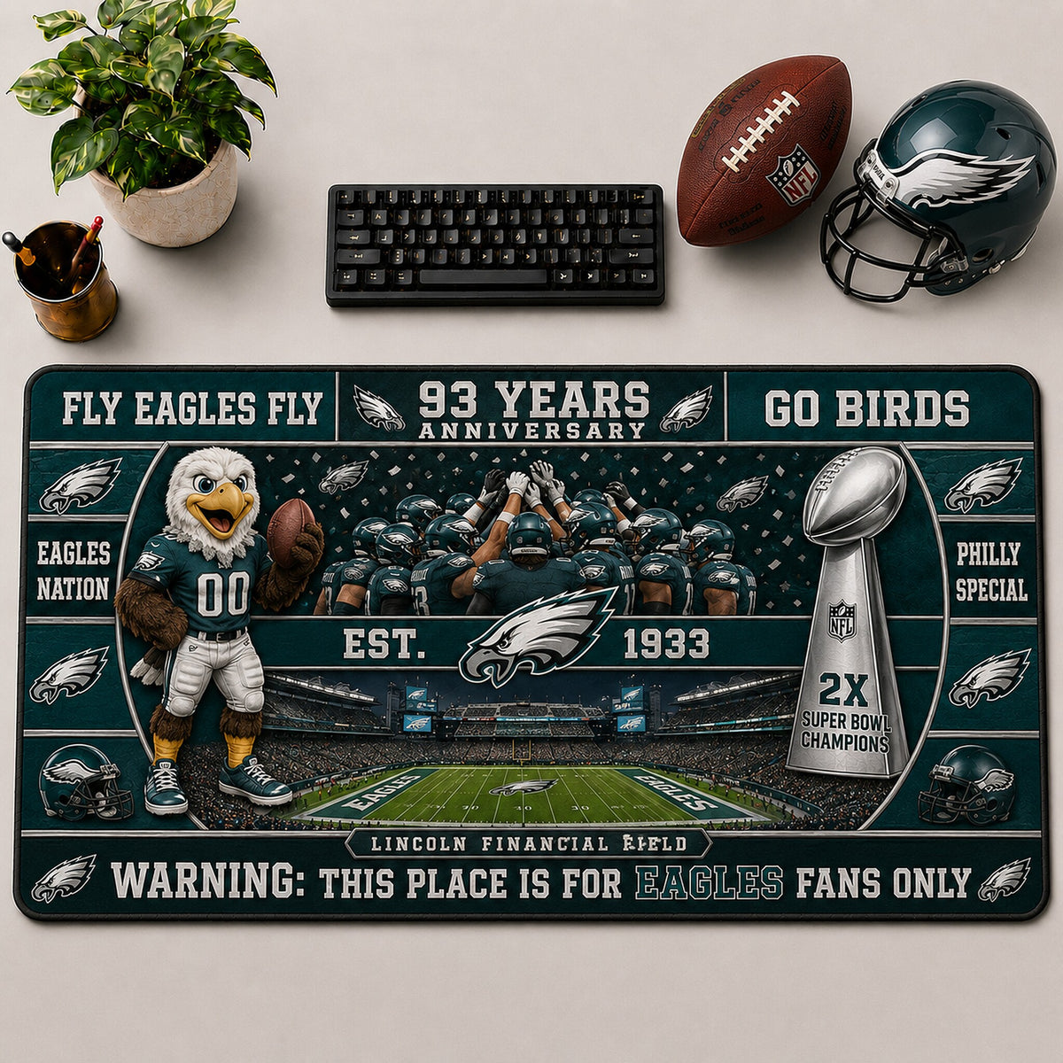 All Football Anniversary For Fans Desk Mat Mouse Pad Plus Size Trending - 5to9vibe