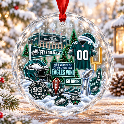 All Football Teams Christmas Stadium Snow Vibe Glass Ornament With Gift Box - 5to9vibe