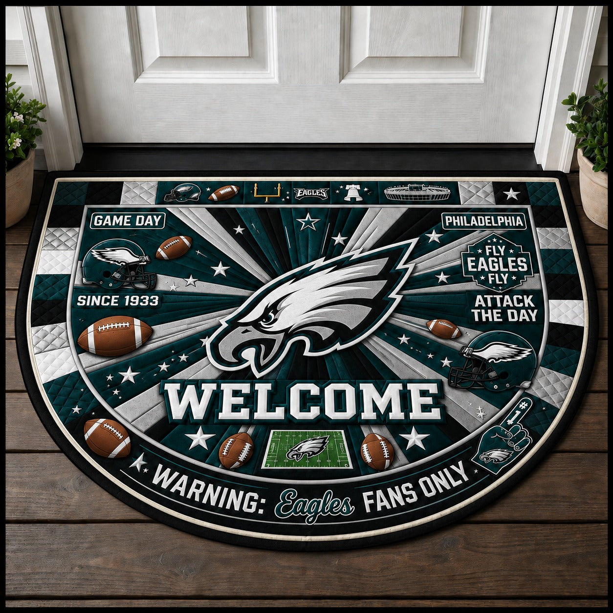 Football All Teams Custom Premium Welcome Mat – Personalized Doormat