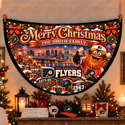 All Hockey Teams Personalized Christmas Night Bunting Flag - 5to9vibe