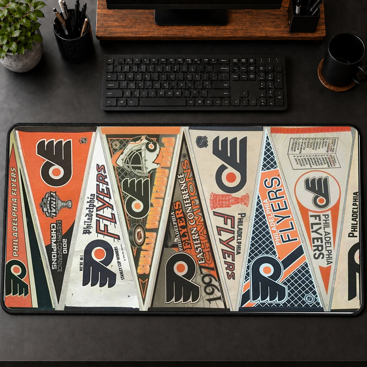 All Hockey Teams Vintage Pennant Anniversary For Fans Desk Mat Mouse Pad Trending - 5to9vibe