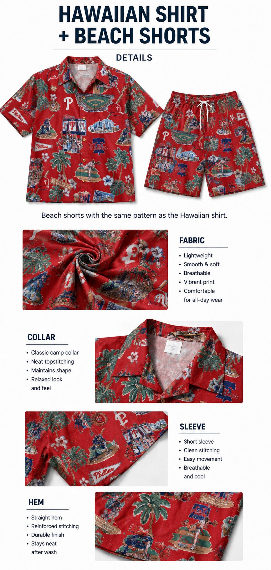 CC Baseball Teams Scenic Pattern Button-Up Unisex Hawaiian Shirt For Men and Women
