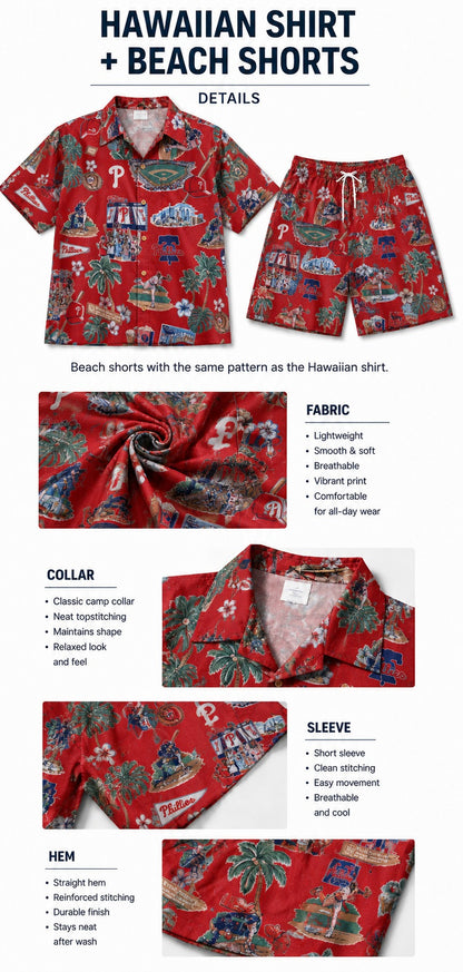 CC Baseball Teams Scenic Pattern Button-Up Unisex Hawaiian Shirt For Men and Women