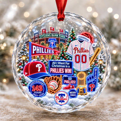 Adorno de vidrio de béisbol, 3 unidades con caja de regalo, equipo de béisbol de Navidad - Adorno de vidrio