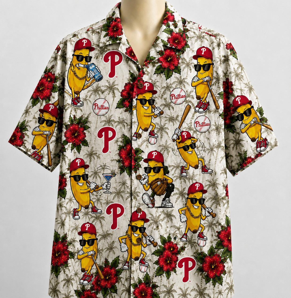 All Baseball Teams banana Hibiscus Flower Beach Vibe Aloha Premium Unisex Hawaiian Shirt For Men and Women