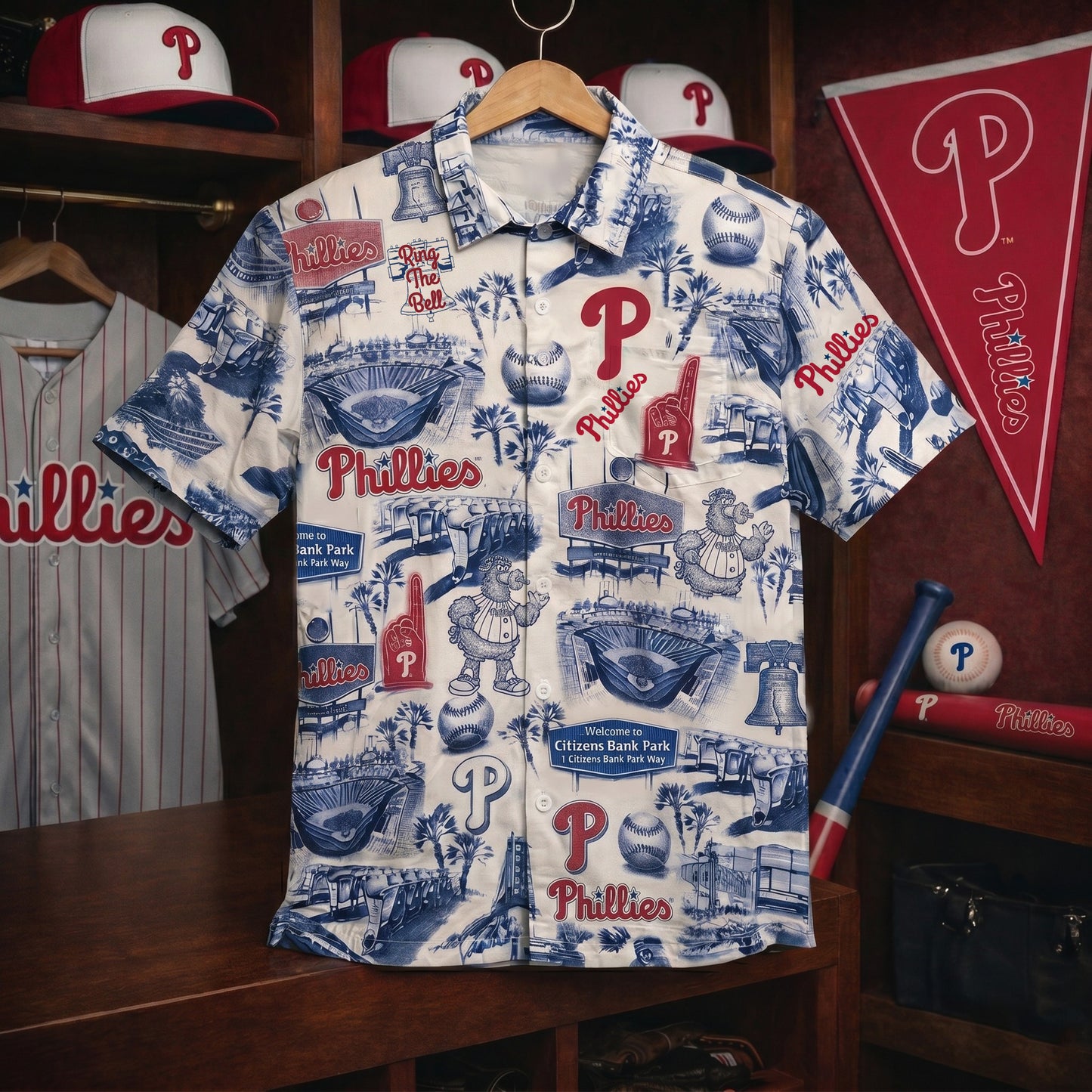 LAD Baseball Stadium SGA Blue Vibe Unisex Hawaiian Shirt
