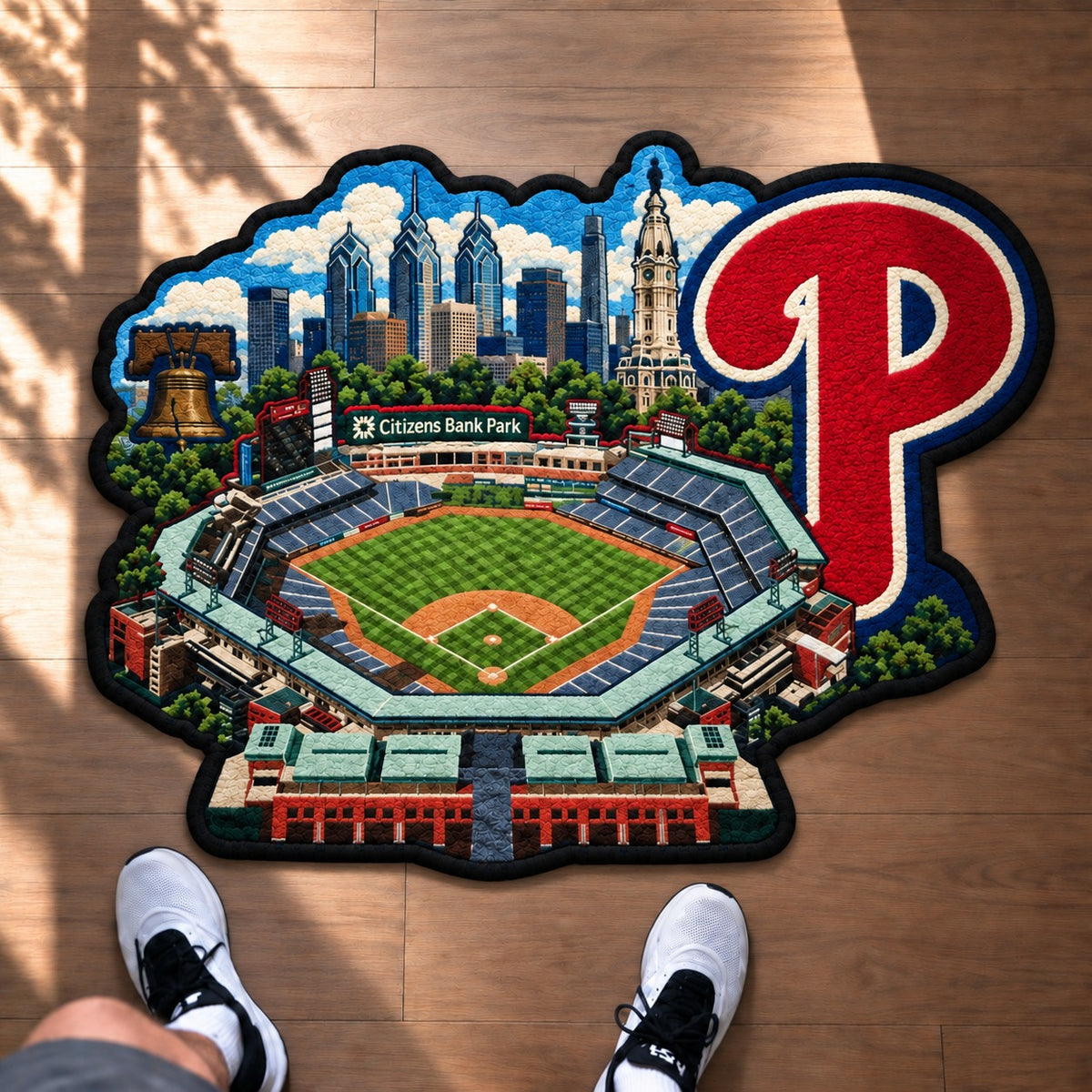 All Baseball Teams Logo Stadium Area Baseball Fan Custom Shape Rug Print Premium Welcome Mat Washable Black Border Personalized Baseball Custom Shape Rug