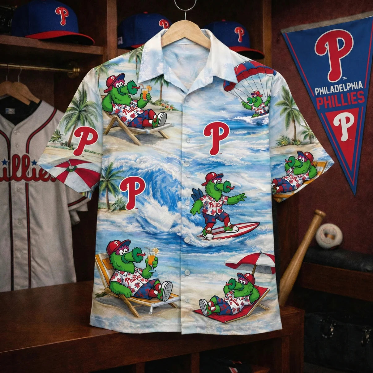 CC Baseball Mascot Beach Viber Button-Up Unisex Hawaiian Shirt For Men & Women
