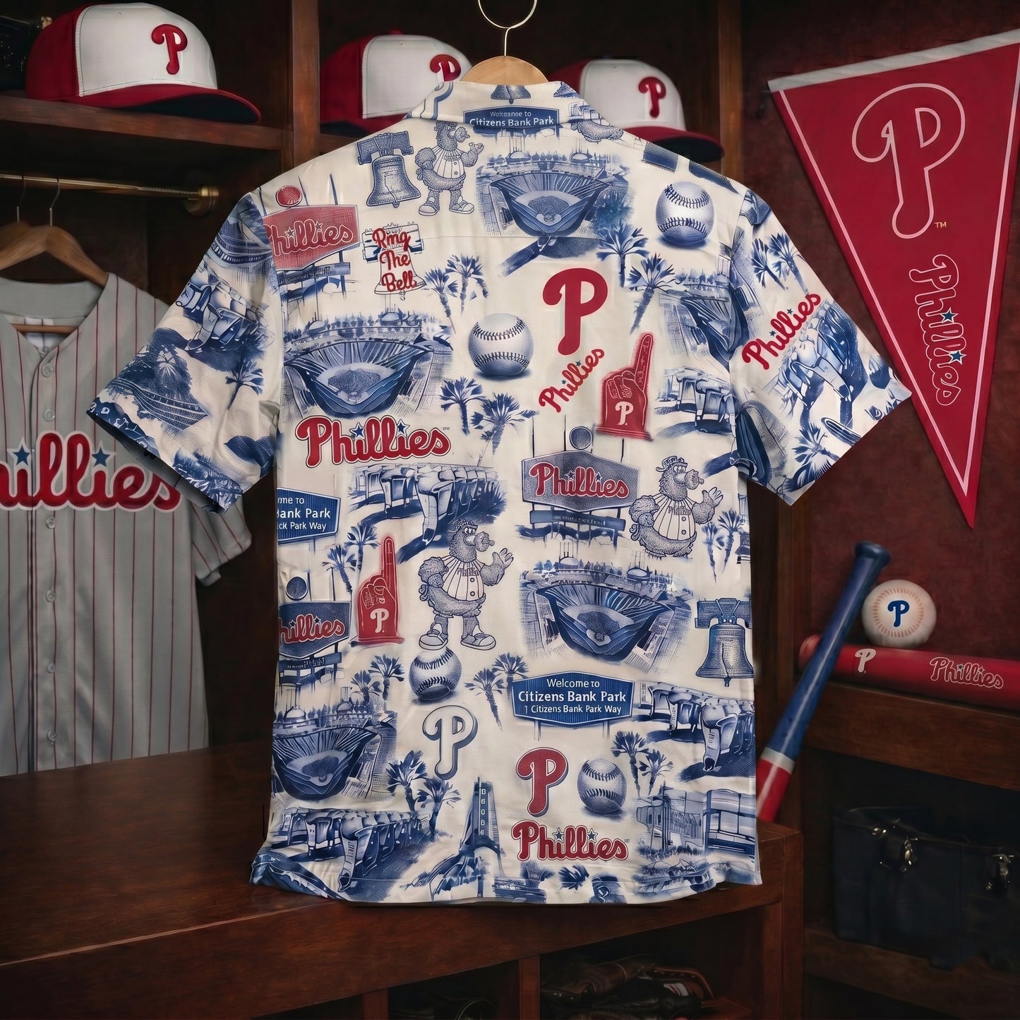 PP Baseball Stadium Slogan Legacy Edition Vintage Unisex Button-Up Hawaiian Shirt