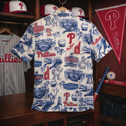 PP Baseball Stadium Slogan Legacy Edition Vintage Unisex Button-Up Hawaiian Shirt