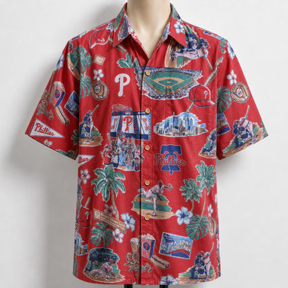 CC Baseball Teams Scenic Pattern Button-Up Unisex Hawaiian Shirt For Men and Women