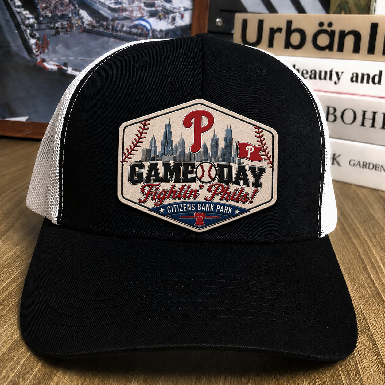 All Teams Baseball Logo Game Day Leather Patch Premium Mesh Snap Back Cap | Trucker Cap