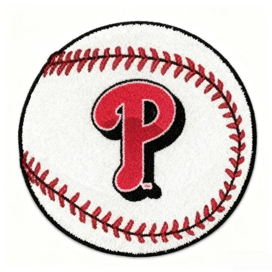 All Baseball Teams Baseball-Shaped Logo Baseball Fan Custom Quilted Print Premium Welcome Mat Washable Black Border – Personalized Baseball Doormat