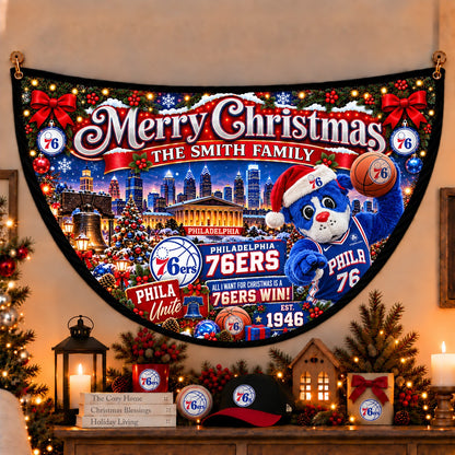 All Basketball Teams Personalized Christmas Night Bunting Flag - 5to9vibe
