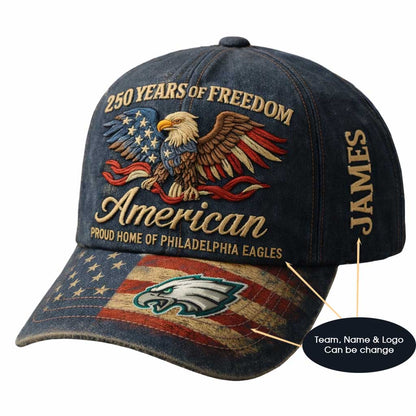 250th Anniversary USA Hat Vintage Eagle 250 Year American Anniversary Patriotic Unisex Baseball Cap