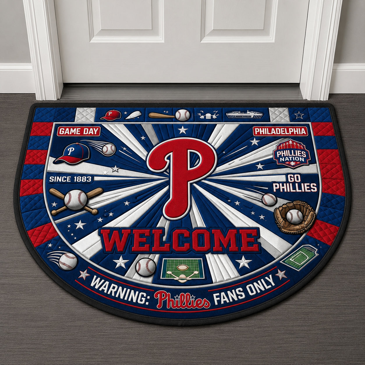 Alfombra personalizada de bienvenida premium de equipo de la MLB – Felpudo de béisbol personalizado