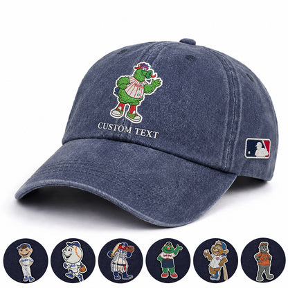Mascots Baseball Cap All Teams Embroidered Logo Premium Wash Cap