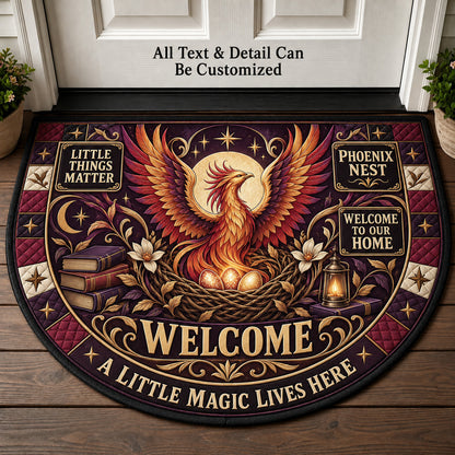 Phoenix Nest Personalized Half Round Mat | 5To9Vibe