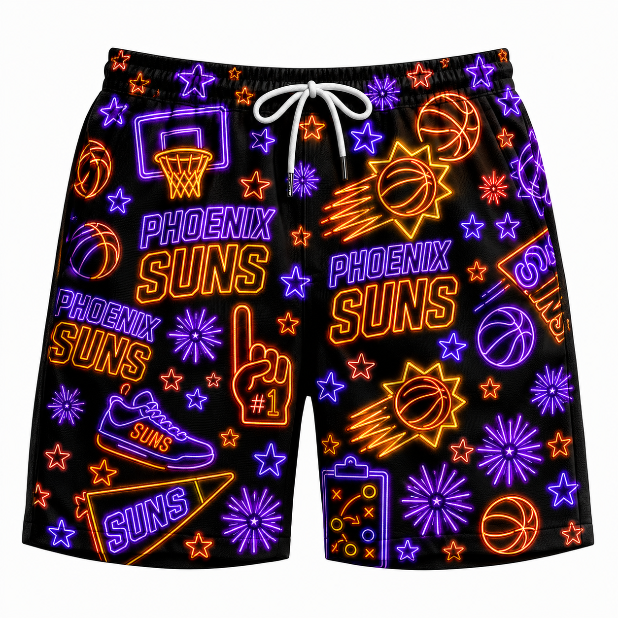 All Basketball Teams Neon Pattern Vibe Summer Party Button-Up Unisex Hawaiian Shirt For Men and Women