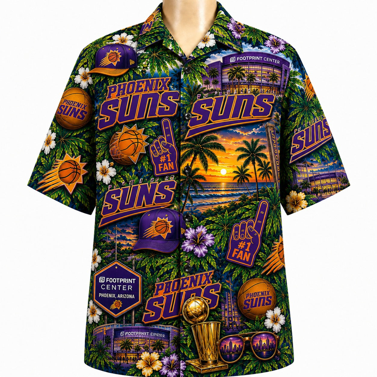 All Basketball Teams Tropical Sunset Paradise Pattern Vibe Summer Party Button-Up Unisex Hawaiian Shirt For Men and Women