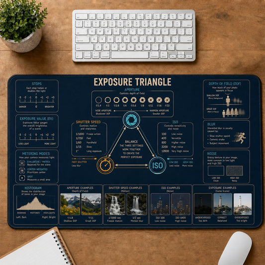 Photography Exposure Triangle Desk Mat | 5To9Vibe