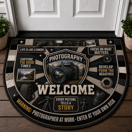 Focus On The Good Photography Doormat - Welcome To The Darkroom Camera Welcome Mat - 5to9vibe