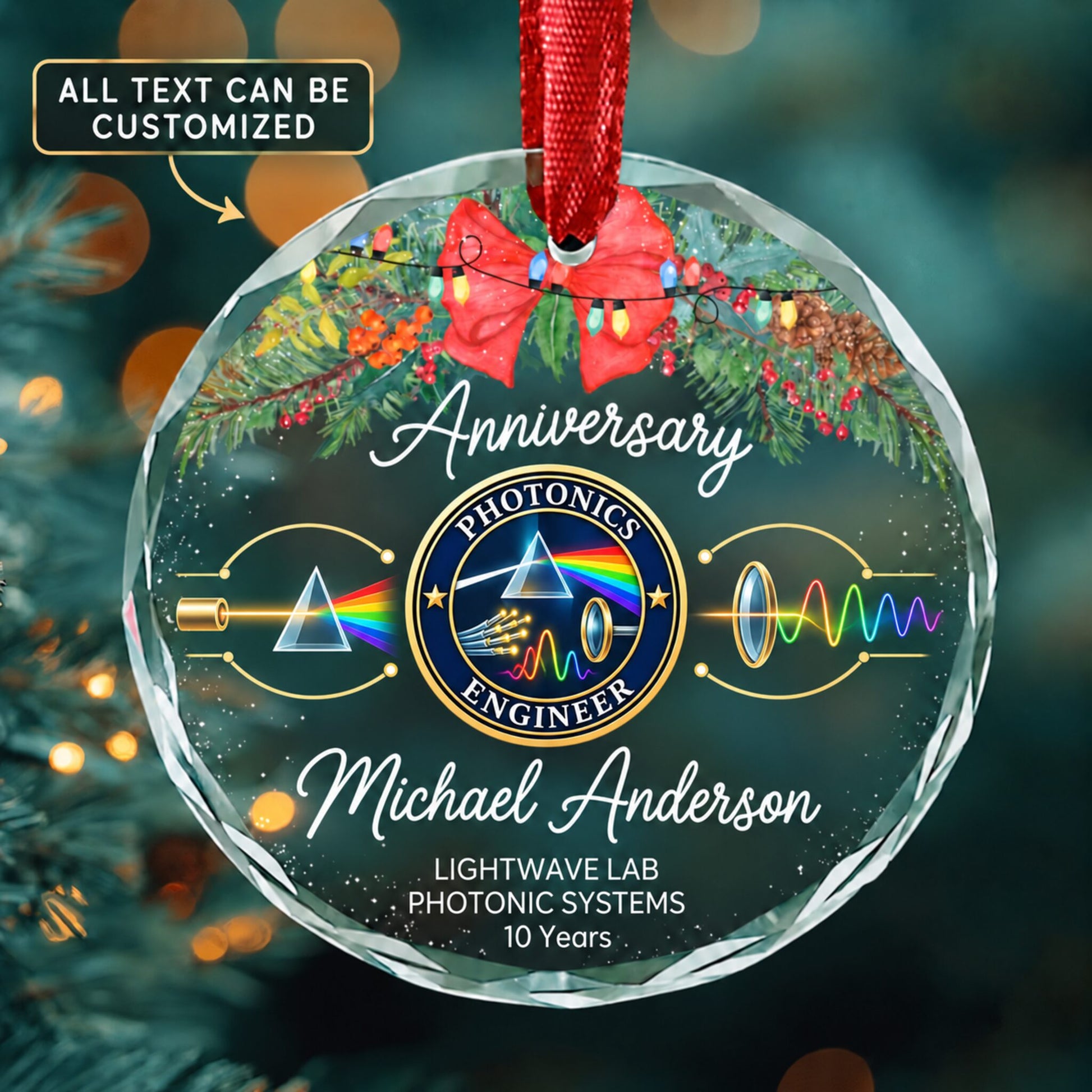 Photonics Engineers Personalized Glass Ornament | 5To9Vibe