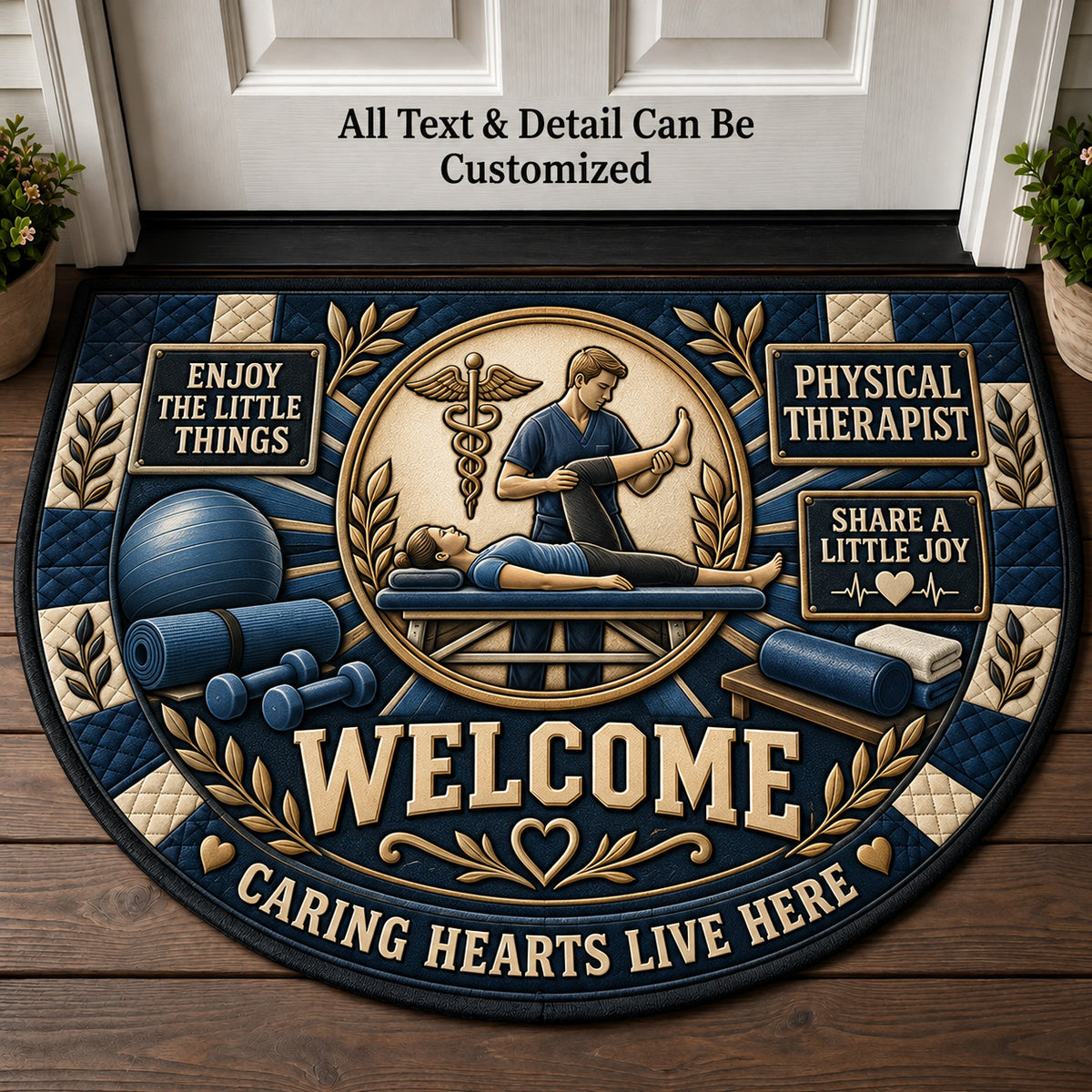 Physical Therapist Personalized Half Round Mat | 5To9Vibe