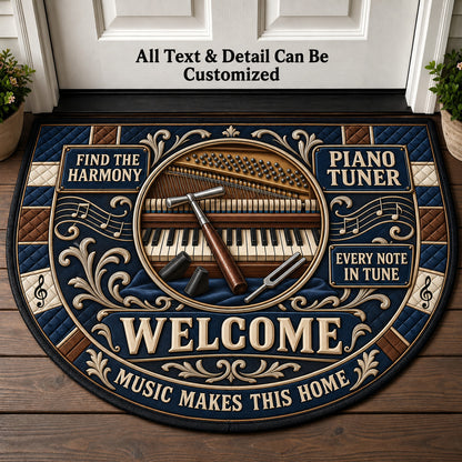 Piano Tuner Personalized Half Round Mat | 5To9Vibe