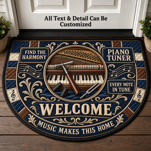 Piano Tuner Personalized Half Round Mat | 5To9Vibe