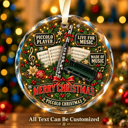 Piccolo Player Personalized Glass Ornament | 5To9Vibe