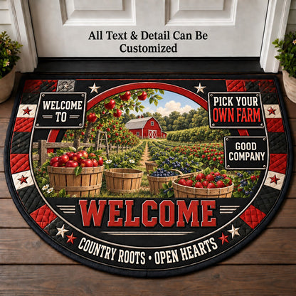 Pick Your Own Farm Personalized Half Round Mat | 5To9Vibe