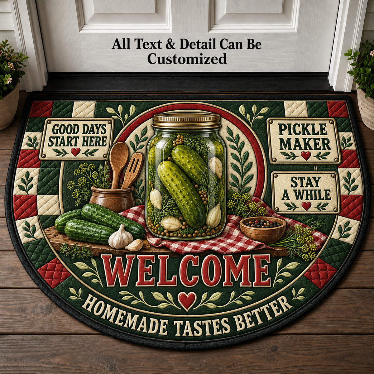 Pickle Maker Personalized Half Round Mat | 5To9Vibe