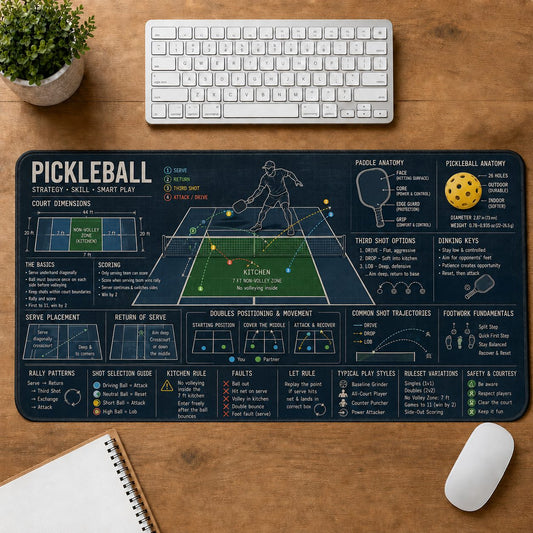 Pickleball Sports Visual Guide Desk Mat | 5To9Vibe