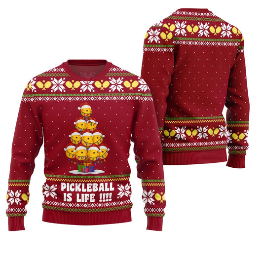 Pickleball is Life Ugly Christmas Sweater