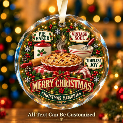 Pie Baker Personalized Glass Ornament | 5To9Vibe