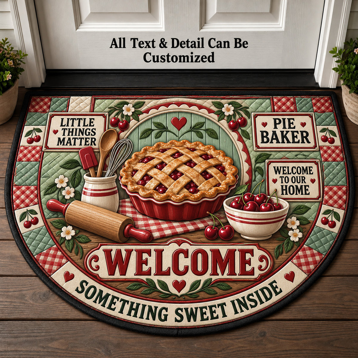 Pie Baker Personalized Half Round Mat | 5To9Vibe