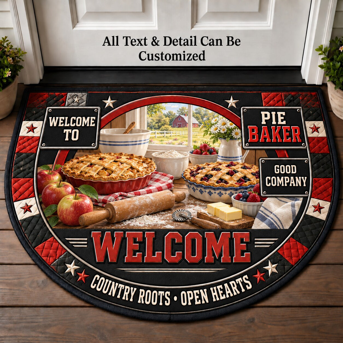 Pie Baker Personalized Half Round Mat | 5To9Vibe