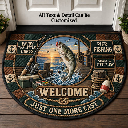 Pier Fishing Personalized Half Round Mat | 5To9Vibe