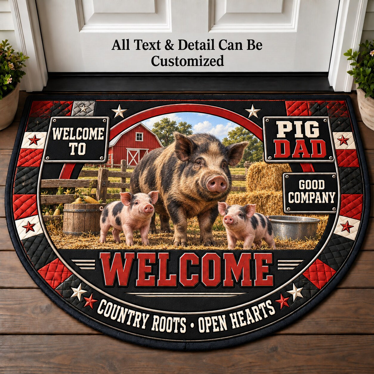 Pig Dad Personalized Half Round Mat | 5To9Vibe