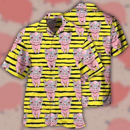 Pig Cartoon - Hawaiian Shirt 