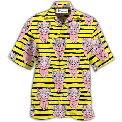 Hawaiian Shirt / Adults / S Pig Cartoon - Hawaiian Shirt 