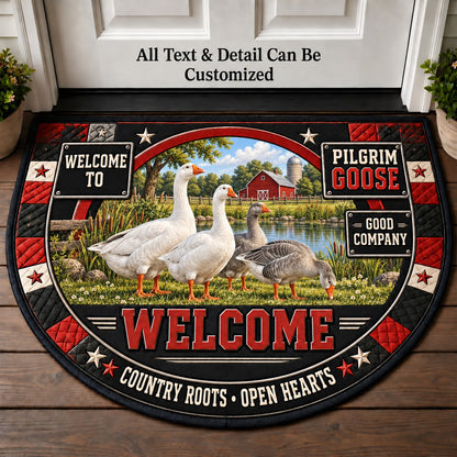 Pilgrim Goose Personalized Half Round Mat | 5To9Vibe