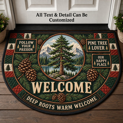 Pine Tree Lover Personalized Half Round Mat | 5To9Vibe