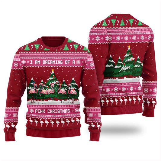 Pink Christmas Flamingo Christmas Sweater Women