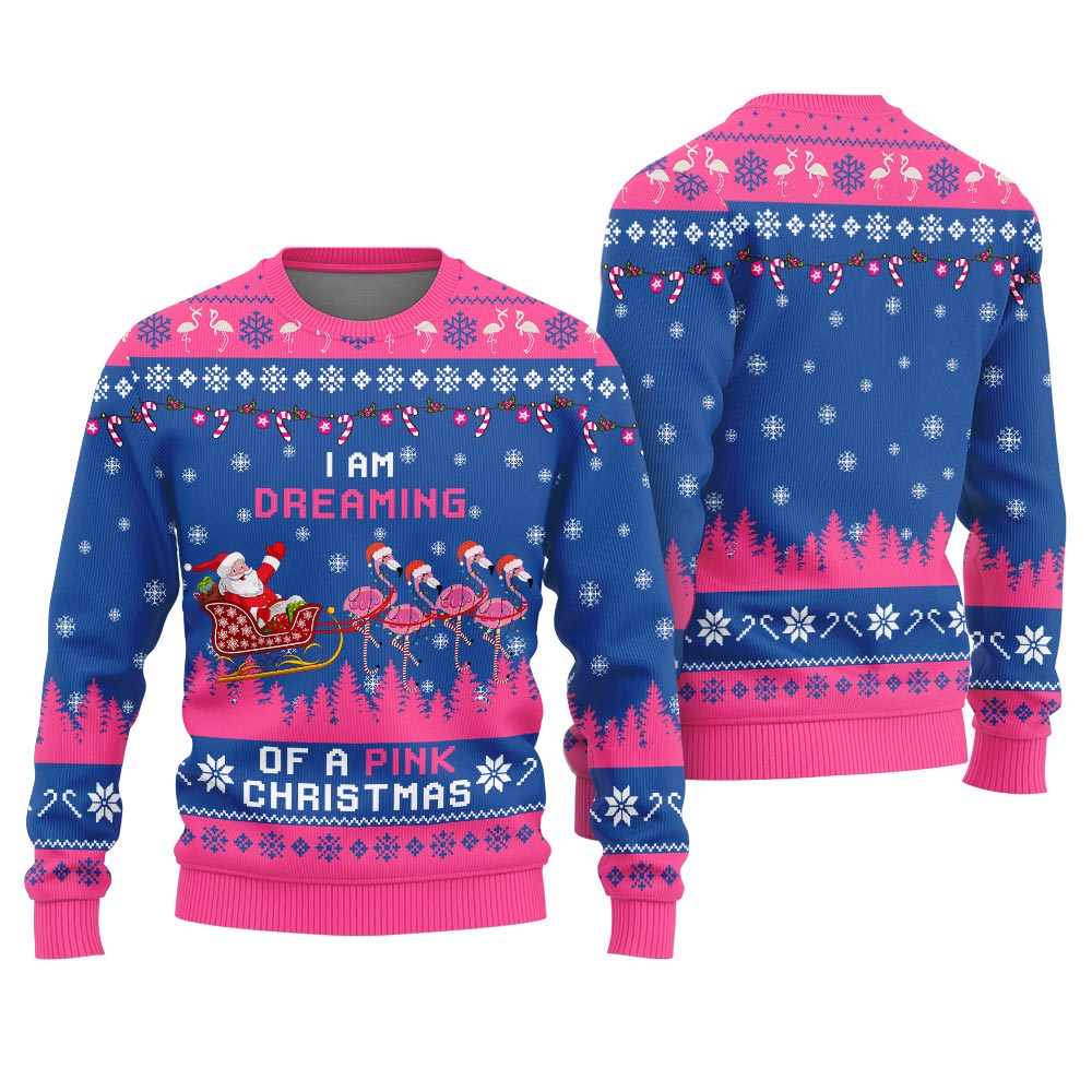 Pink Christmas Flamingo Funny Ugly Xmas Sweaters