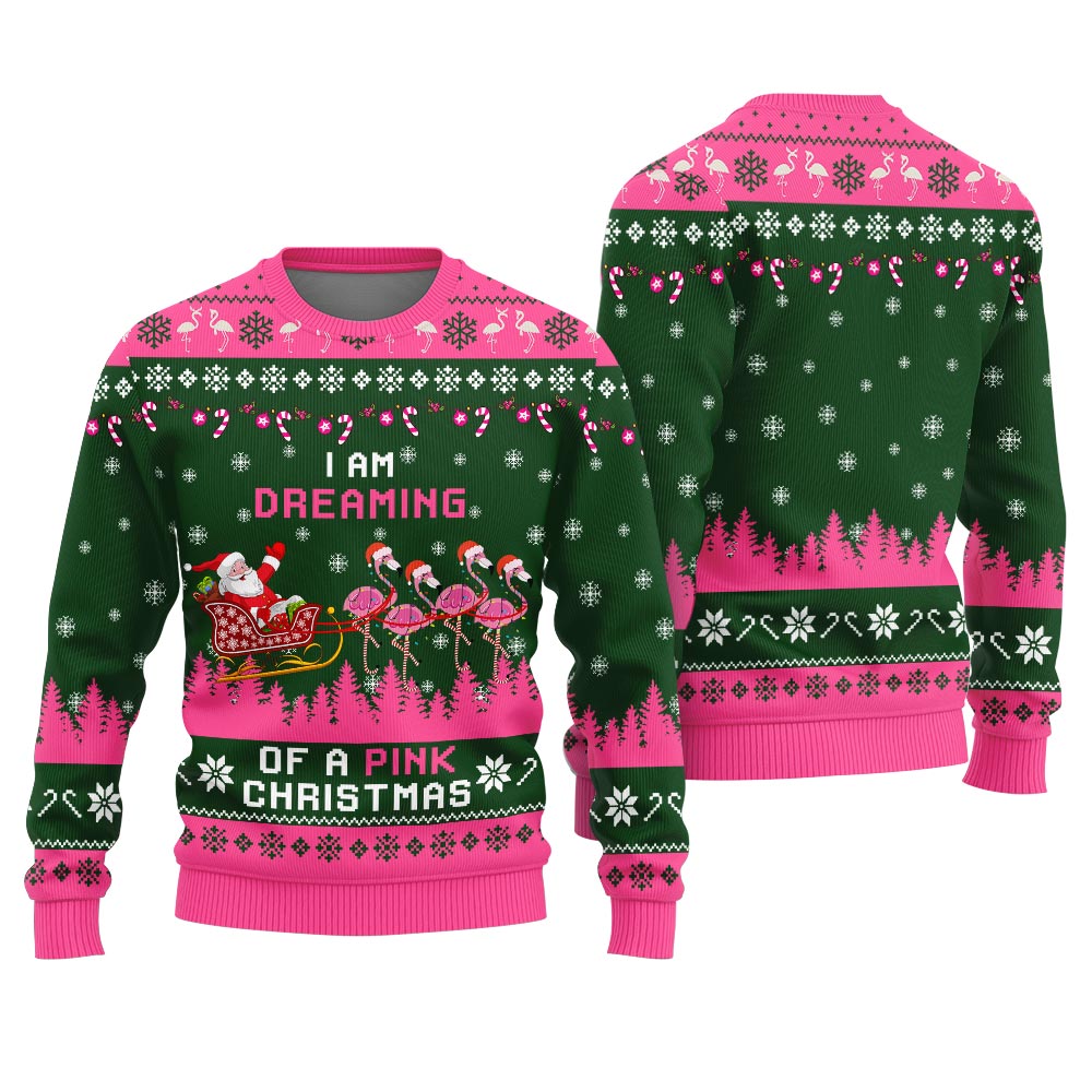 Pink Christmas Flamingo Funny Ugly Xmas Sweaters