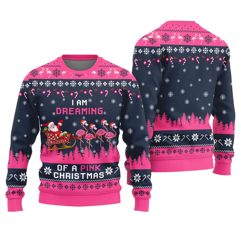 Pink Christmas Flamingo Funny Ugly Xmas Sweaters