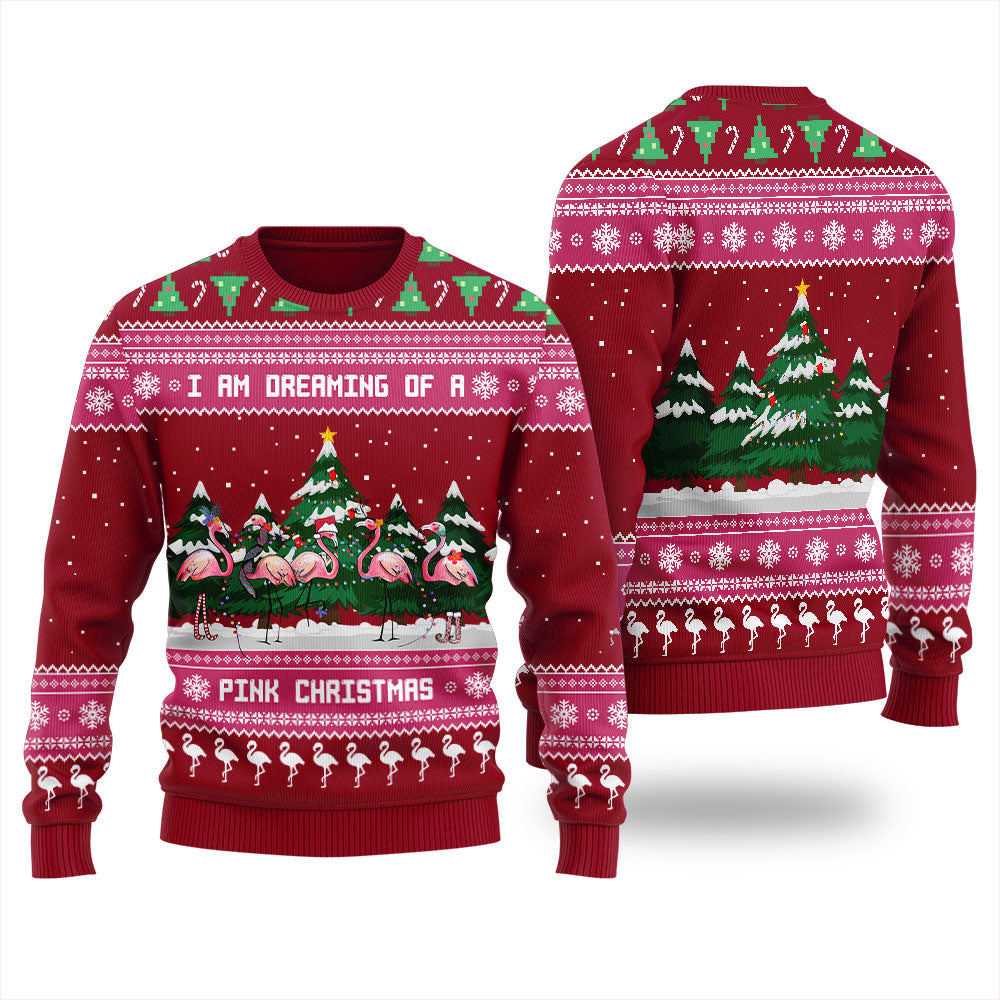 Pink Christmas Flamingo Ugly Sweater