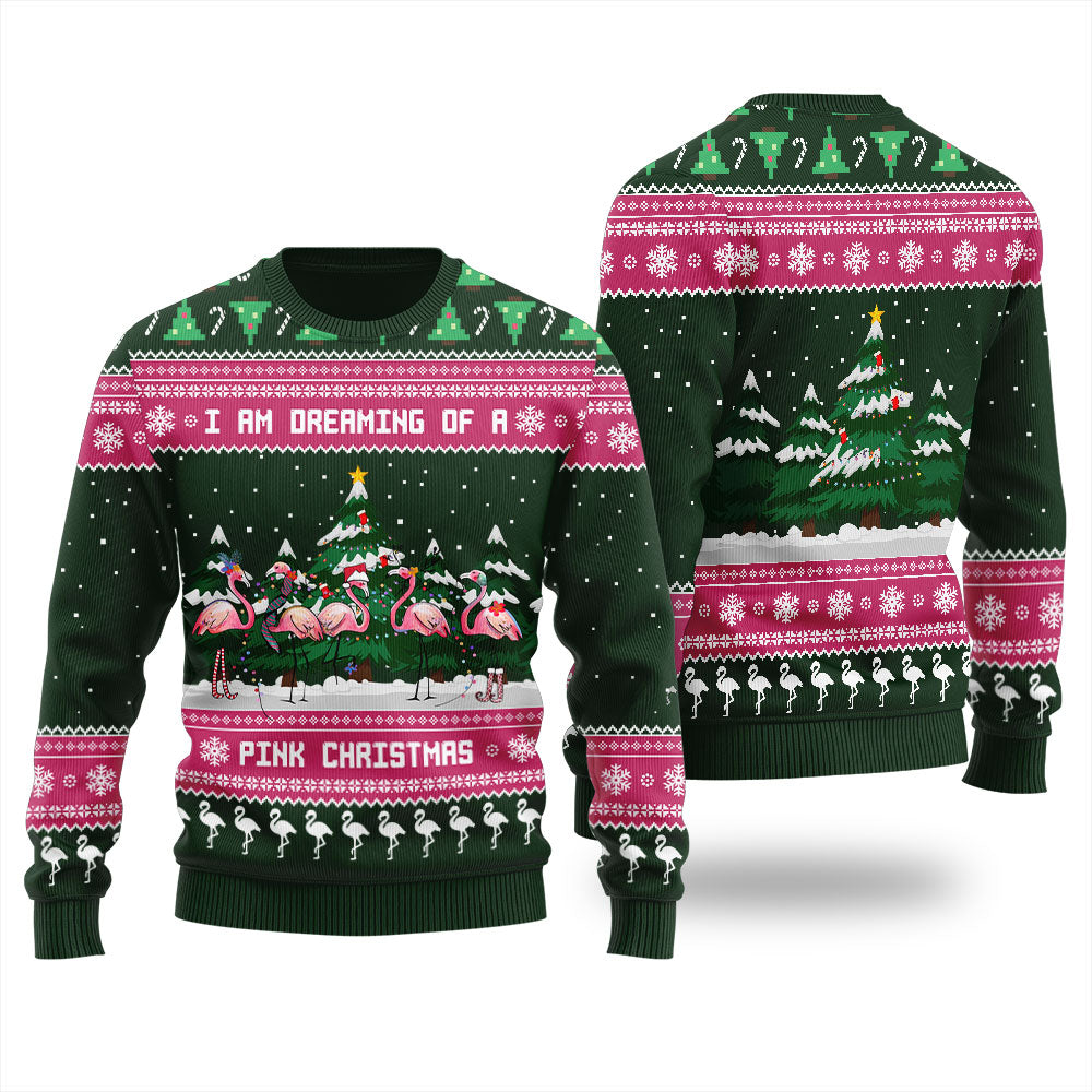 Pink Christmas Flamingo Ugly Sweater